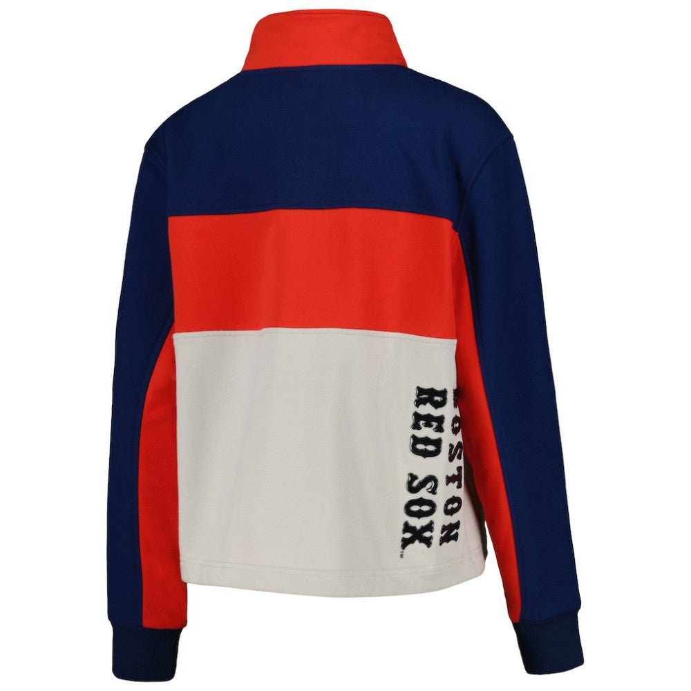 Boston Red Sox The Wild Collective Women's Color Block Half-Zip Jacket Navy/Red