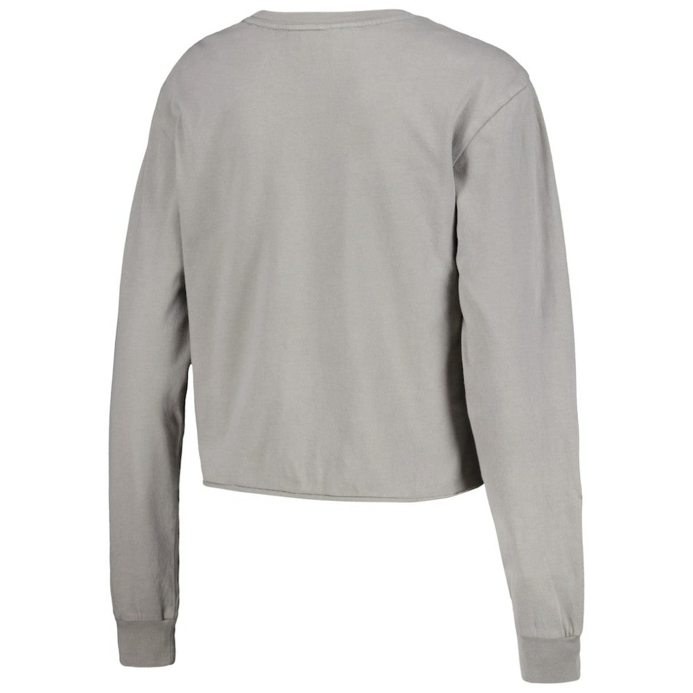 San Francisco Giants The Wild Collective Women's Cropped Long Sleeve T-Shirt Gray