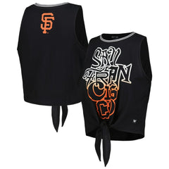 San Francisco Giants The Wild Collective Women's Twisted Tie Front Tank Top Black