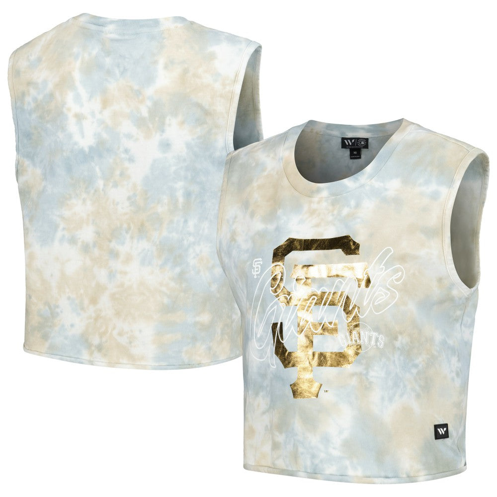 San Francisco Giants The Wild Collective Women's Washed Muscle Tank Top White