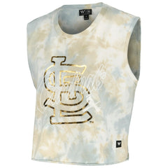 St. Louis Cardinals The Wild Collective Women's Washed Muscle Tank Top White