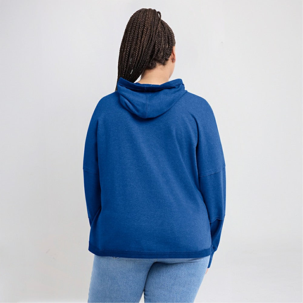 St. Louis Blues Fanatics Women's Lux Lounge Helmet Arch Pullover Hoodie Heather Blue