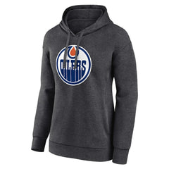 Edmonton Oilers Women's Primary Logo Pullover Hoodie Charcoal