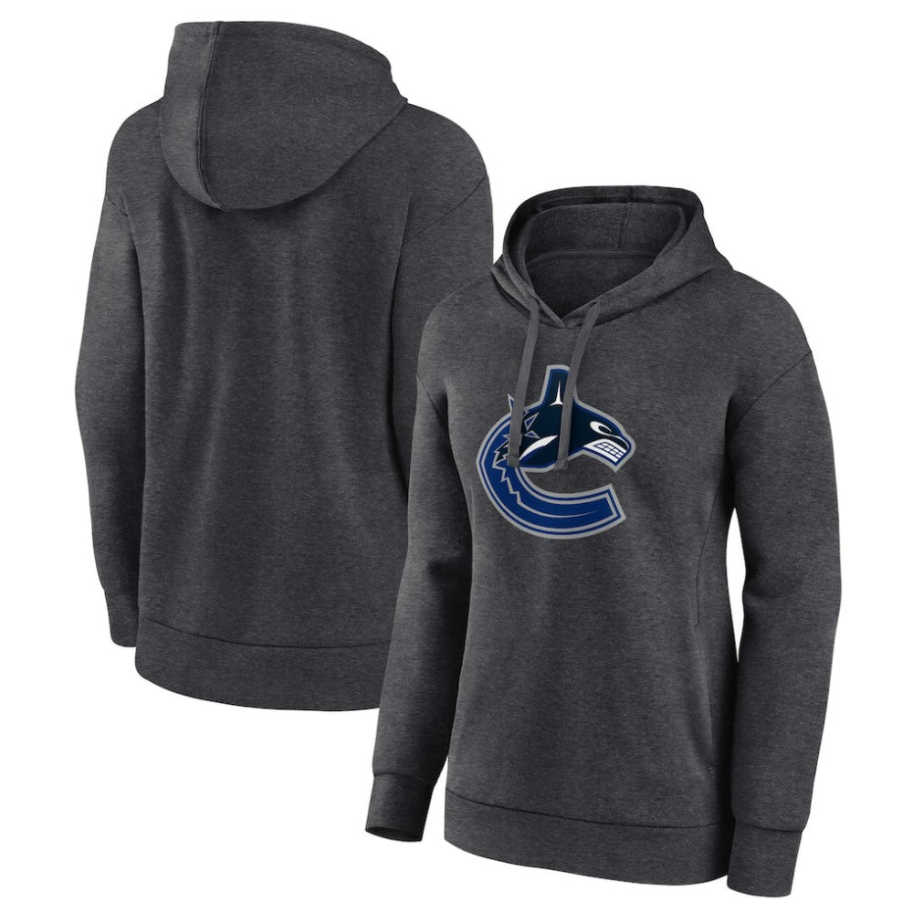Vancouver Canucks Women's Primary Logo Pullover Hoodie Charcoal