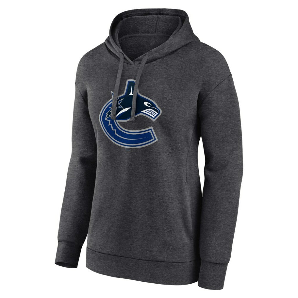 Vancouver Canucks Women's Primary Logo Pullover Hoodie Charcoal
