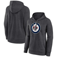 Winnipeg Jets Women's Primary Logo Pullover Hoodie Charcoal