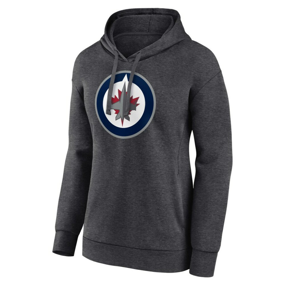 Winnipeg Jets Women's Primary Logo Pullover Hoodie Charcoal