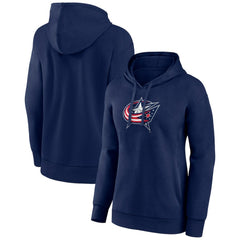 Columbus Blue Jackets Women's Primary Logo Pullover Hoodie Navy