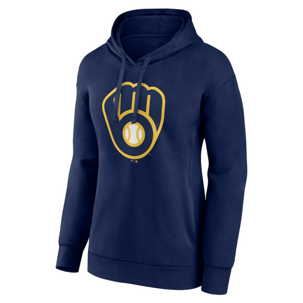 Milwaukee Brewers Women's Core Logo Pullover Hoodie Navy
