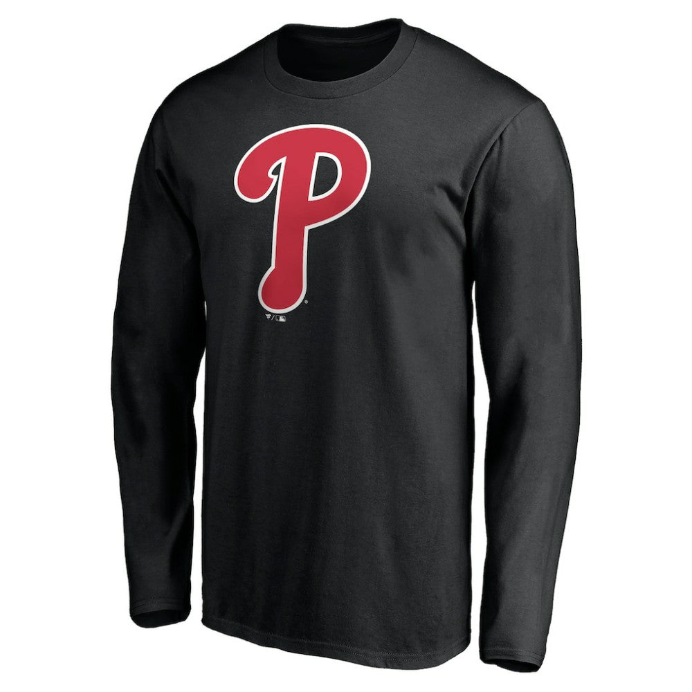 Philadelphia Phillies Official Team Logo Long Sleeve T-Shirt Black