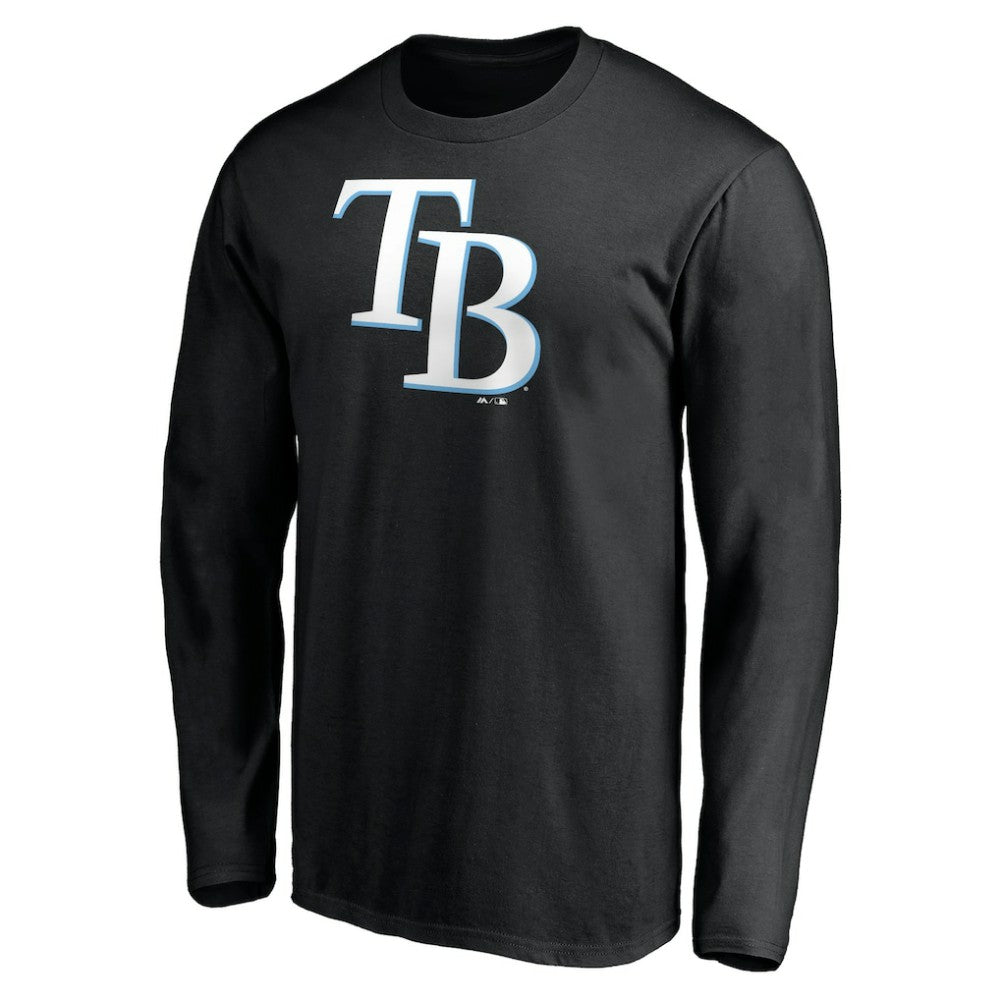 Tampa Bay Rays Official Team Logo Long Sleeve T-Shirt Black