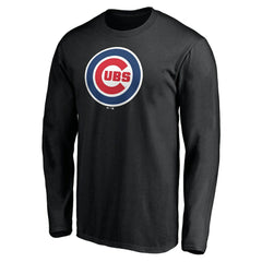 Chicago Cubs Official Team Logo Long Sleeve T-Shirt Black