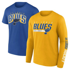 St. Louis Blues Fanatics Bottle Rocket T-Shirt Combo Pack Gold/Blue