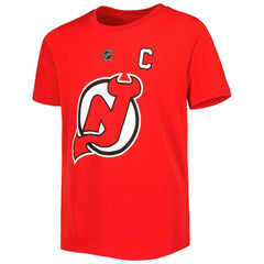 Nico Hischier New Jersey Devils Youth Player Name & Number T-Shirt Red