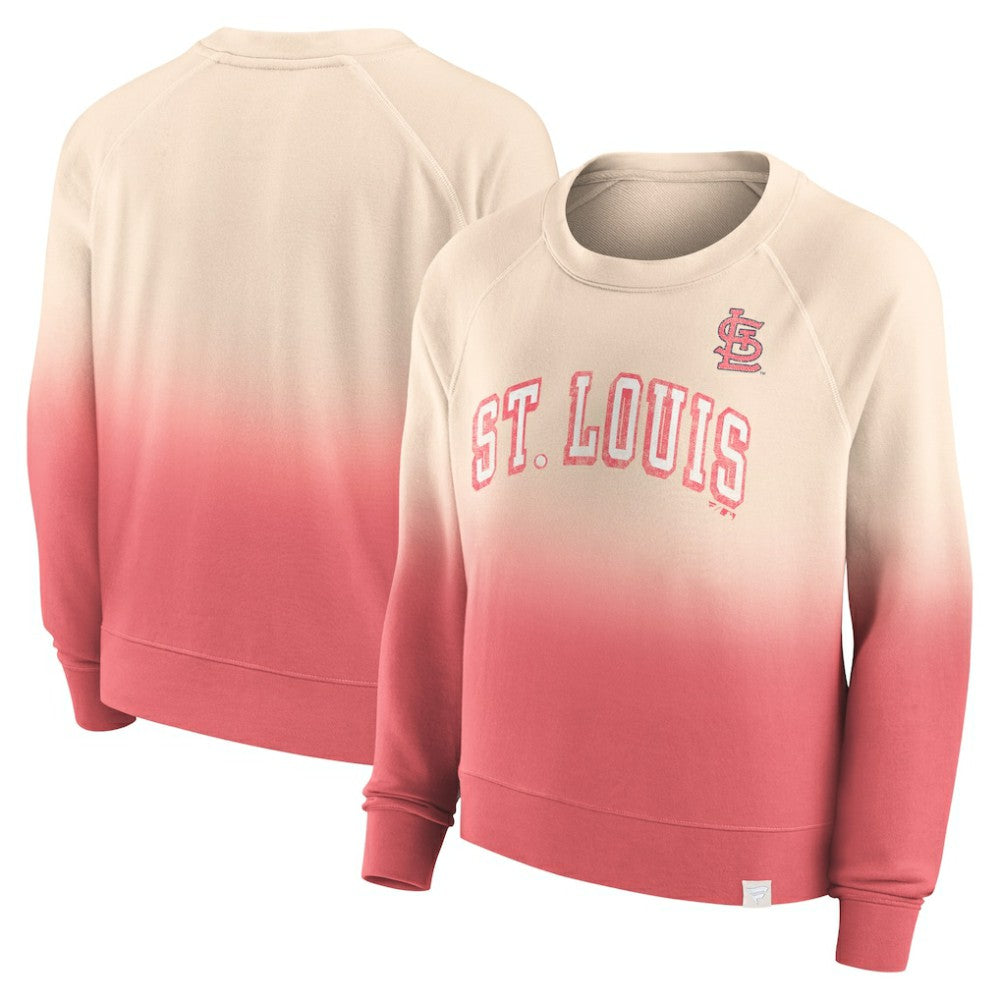 St. Louis Cardinals Women's Luxe Lounge Arch Raglan Pullover Sweatshirt Tan/Red