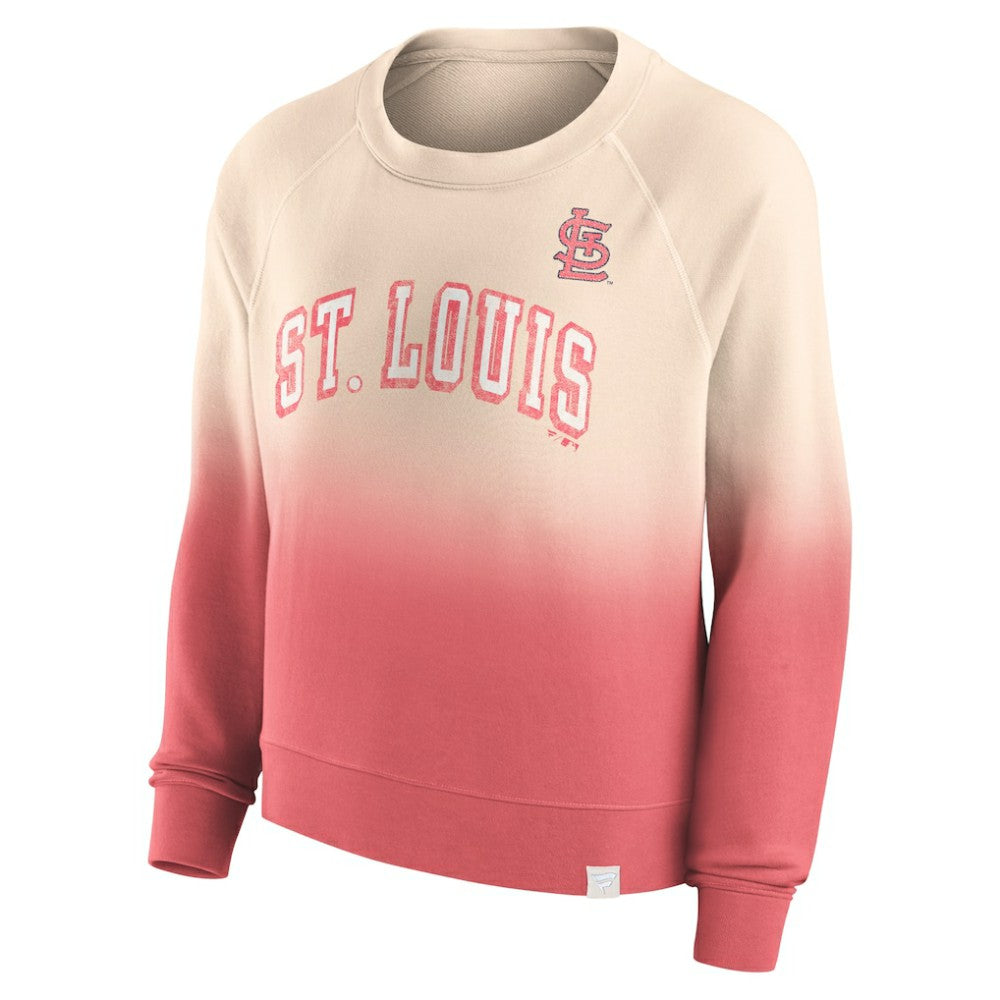 St. Louis Cardinals Women's Luxe Lounge Arch Raglan Pullover Sweatshirt Tan/Red