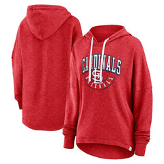 St. Louis Cardinals Women's Luxe Pullover Hoodie Heather Red