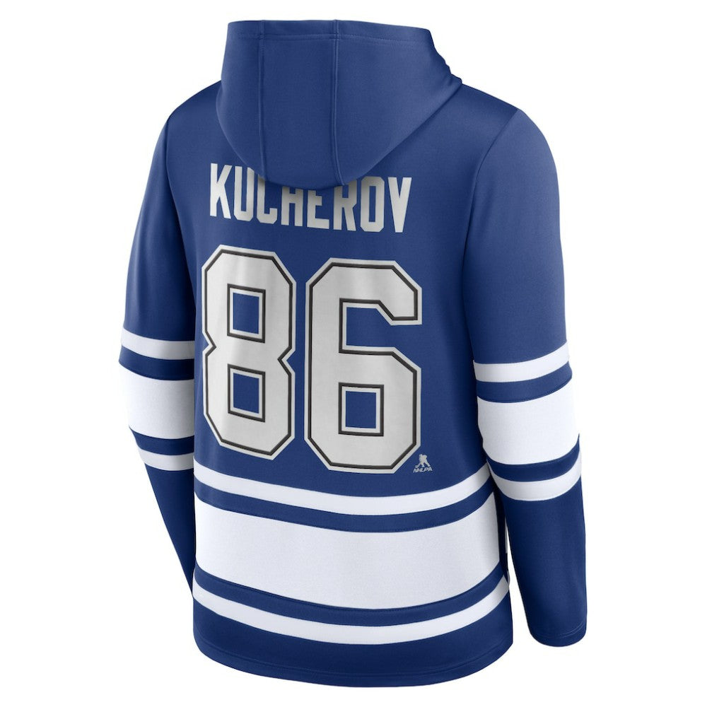 Nikita Kucherov Tampa Bay Lightning Fanatics Name & Number Lace-Up Pullover Hoodie Blue