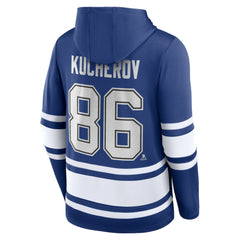 Nikita Kucherov Tampa Bay Lightning Fanatics Name & Number Lace-Up Pullover Hoodie Blue