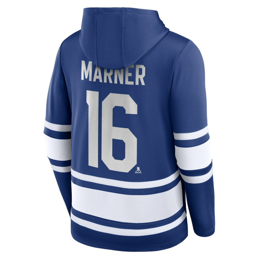 Mitch Marner Toronto Maple Leafs Fanatics Name & Number Lace-Up Pullover Hoodie Blue