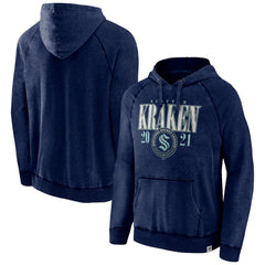 Seattle Kraken Fanatics Shoulder-To-Shoulder Raglan Pullover Hoodie Heather Deep Sea Blue