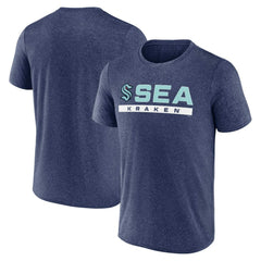 Seattle Kraken Fanatics Playmaker T-Shirt Heather Deep Sea Blue