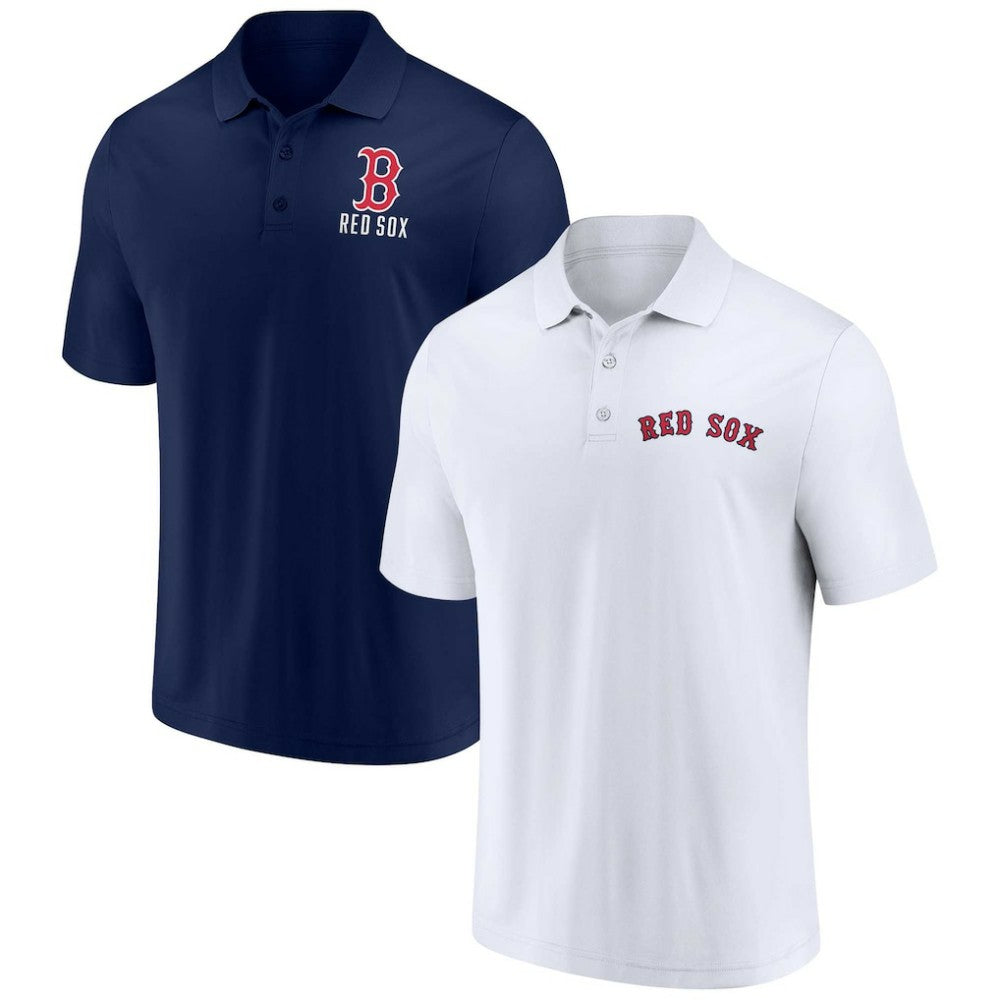 Boston Red Sox Two-Pack Logo Lockup Polo Set Navy/White