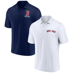 Boston Red Sox Two-Pack Logo Lockup Polo Set Navy/White