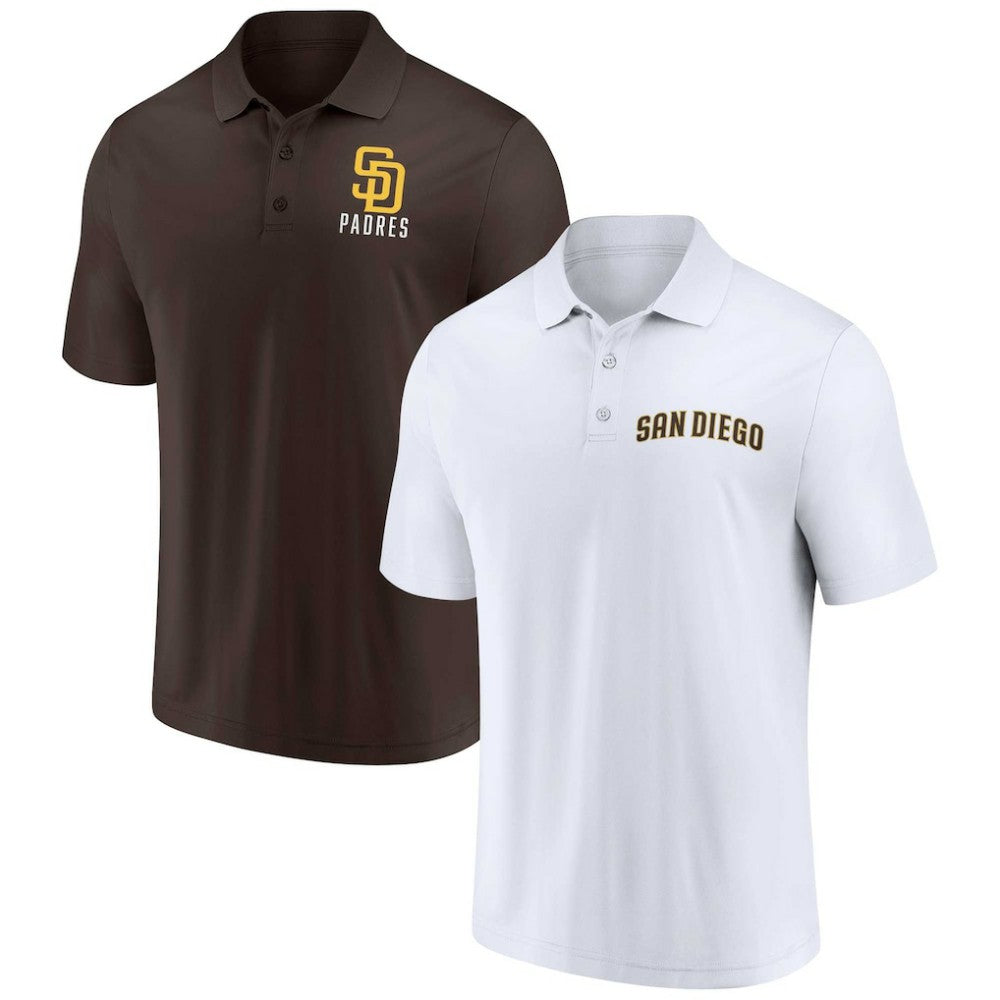 San Diego Padres Two-Pack Logo Lockup Polo Set Brown/White