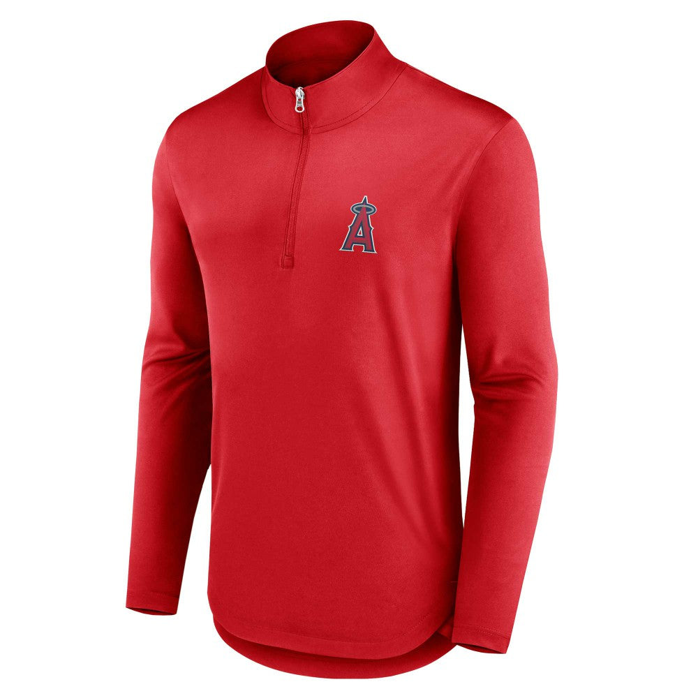 Los Angeles Angels Quarterback Quarter-Zip Top Red