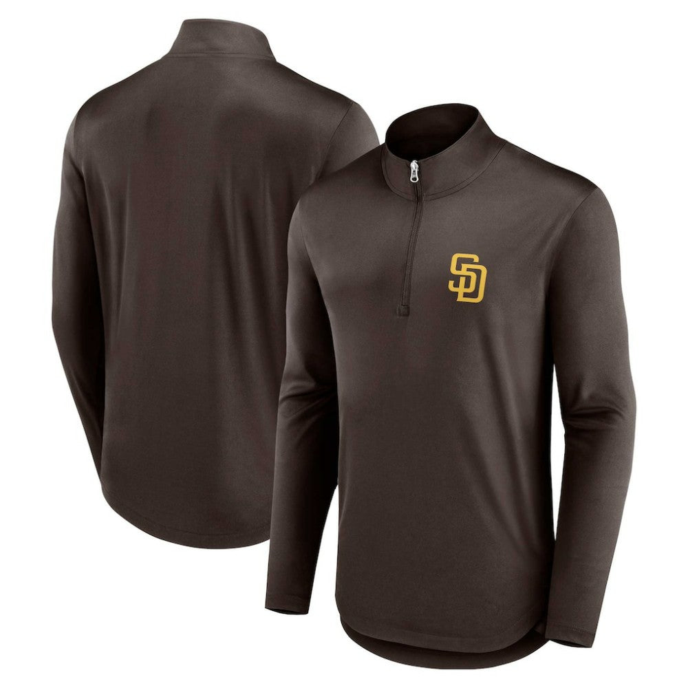 San Diego Padres Quarterback Quarter-Zip Top Brown