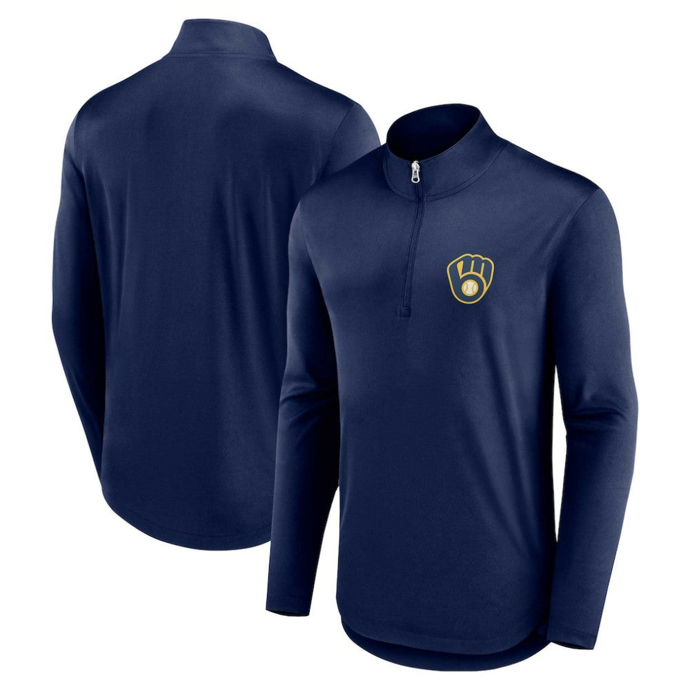 Milwaukee Brewers Quarterback Quarter-Zip Top Navy