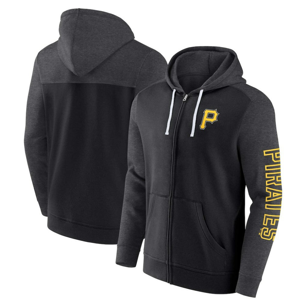 Pittsburgh Pirates Offensive Line Up Lightweight Full-Zip Hoodie Black