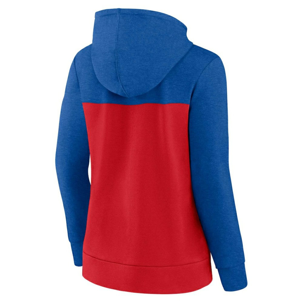 Chicago Cubs Women's City Ties Hoodie Full-Zip Sweatshirt Royal/Red