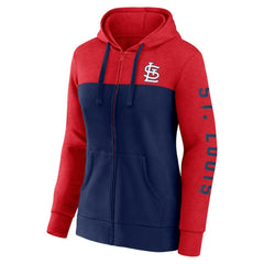 St. Louis Cardinals Women's City Ties Hoodie Full-Zip Sweatshirt Red/Navy