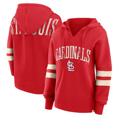 St. Louis Cardinals Women's Bold Move Notch Neck High Hip Hoodie Red
