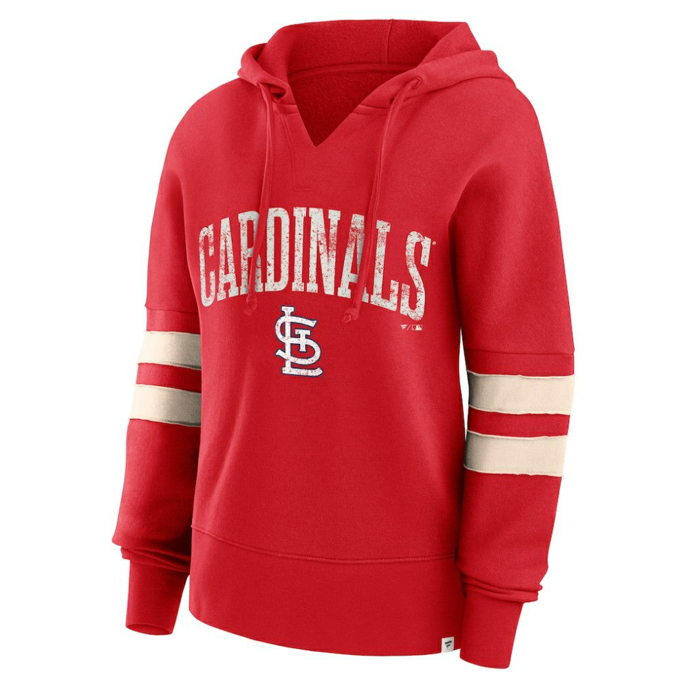 St. Louis Cardinals Women's Bold Move Notch Neck High Hip Hoodie Red