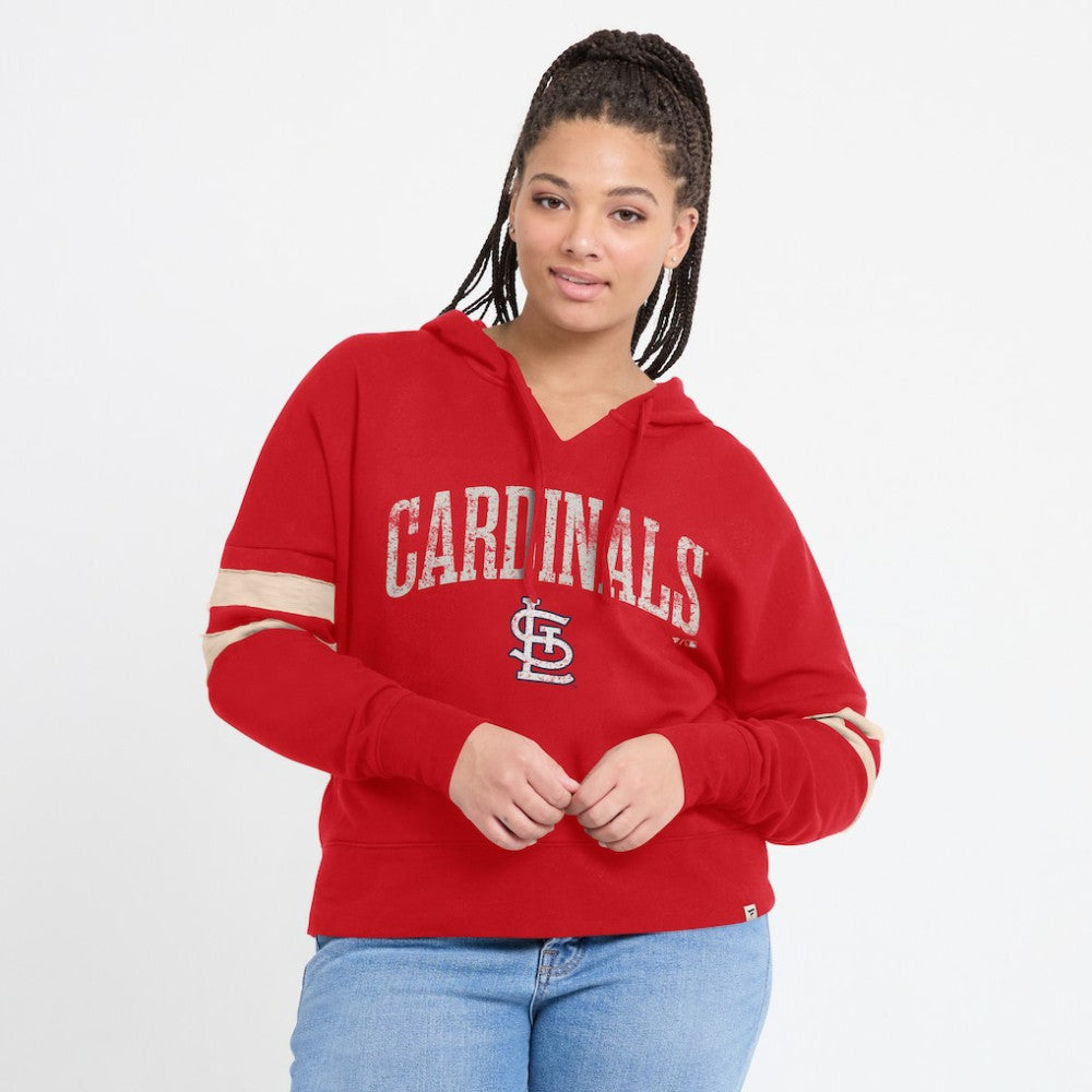 St. Louis Cardinals Women's Bold Move Notch Neck High Hip Hoodie Red