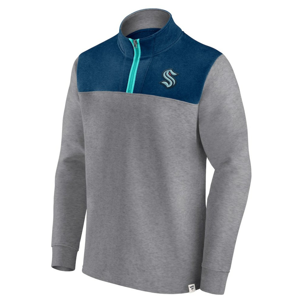 Seattle Kraken Fanatics Launch It Quarter-Zip Jacket Heather Gray