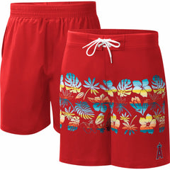 Los Angeles Angels G-III Sports by Carl Banks Breeze Volley Swim Shorts Red