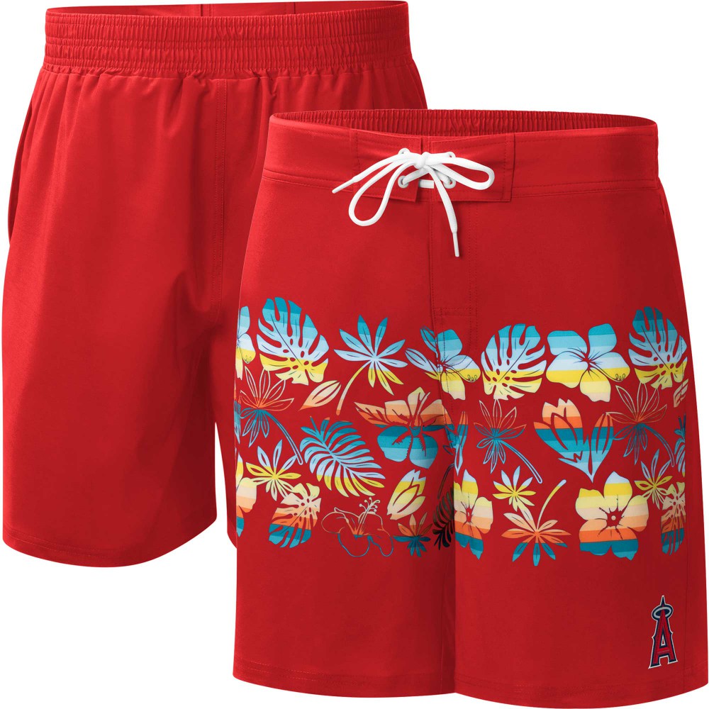 Los Angeles Angels G-III Sports by Carl Banks Breeze Volley Swim Shorts Red