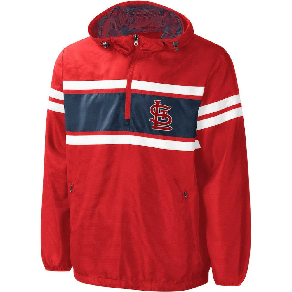 St. Louis Cardinals G-III Sports by Carl Banks Game Score Quarter-Zip Windbreaker Red