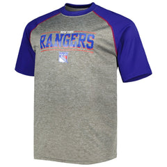 Mika Zibanejad New York Rangers Fanatics Big & Tall Contrast Raglan Name & Number T-Shirt Heather Gray/Blue