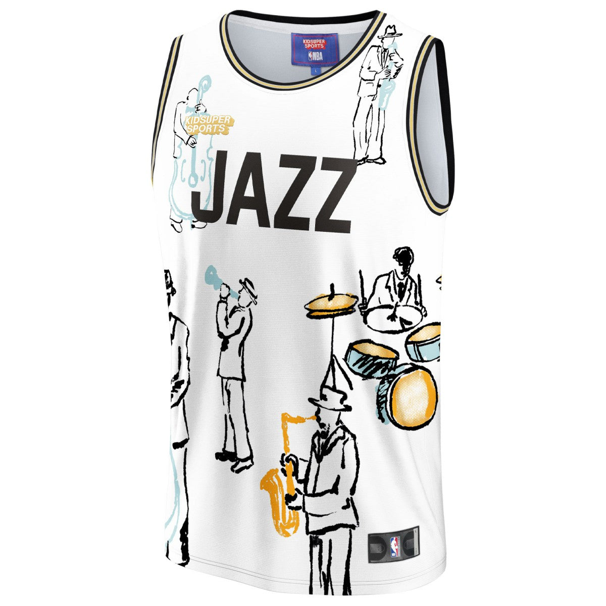 Utah Jazz NBA & KidSuper Studios Unisex Hometown Jersey - White