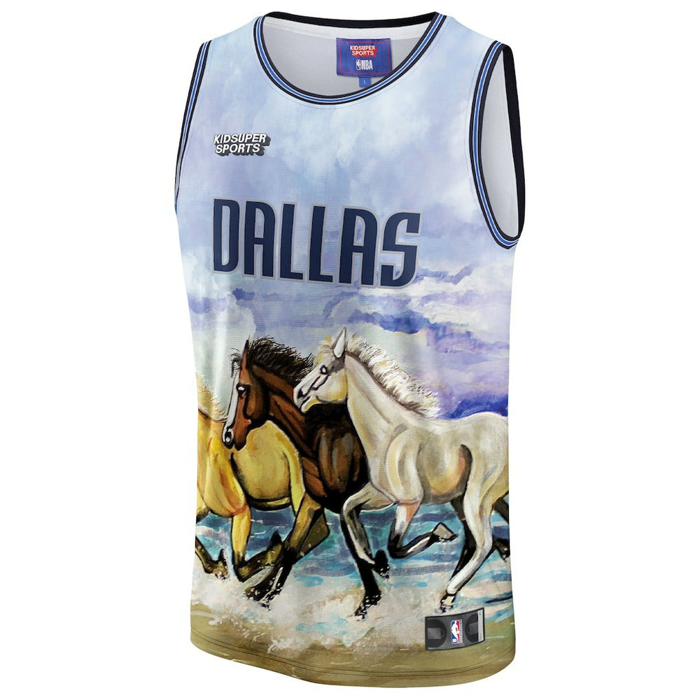 Dallas Mavericks NBA & KidSuper Studios Unisex Hometown Jersey sale - Blue