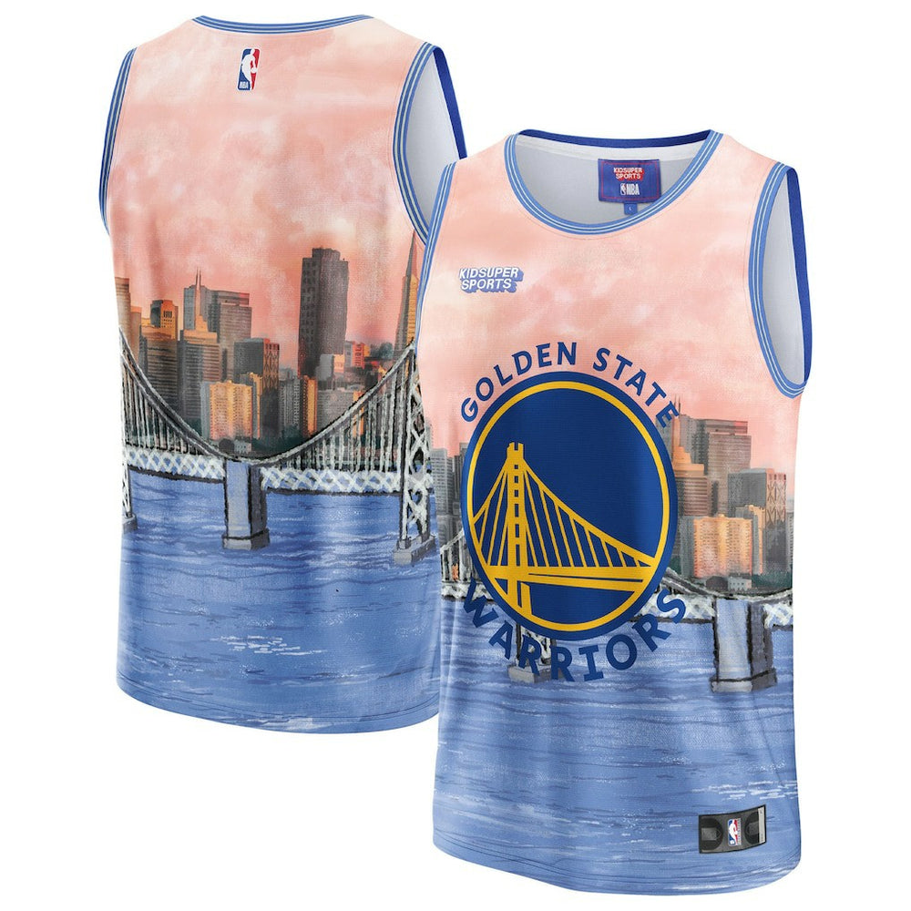 Golden State Warriors NBA & KidSuper Studios Unisex Hometown Jersey sale - Blue