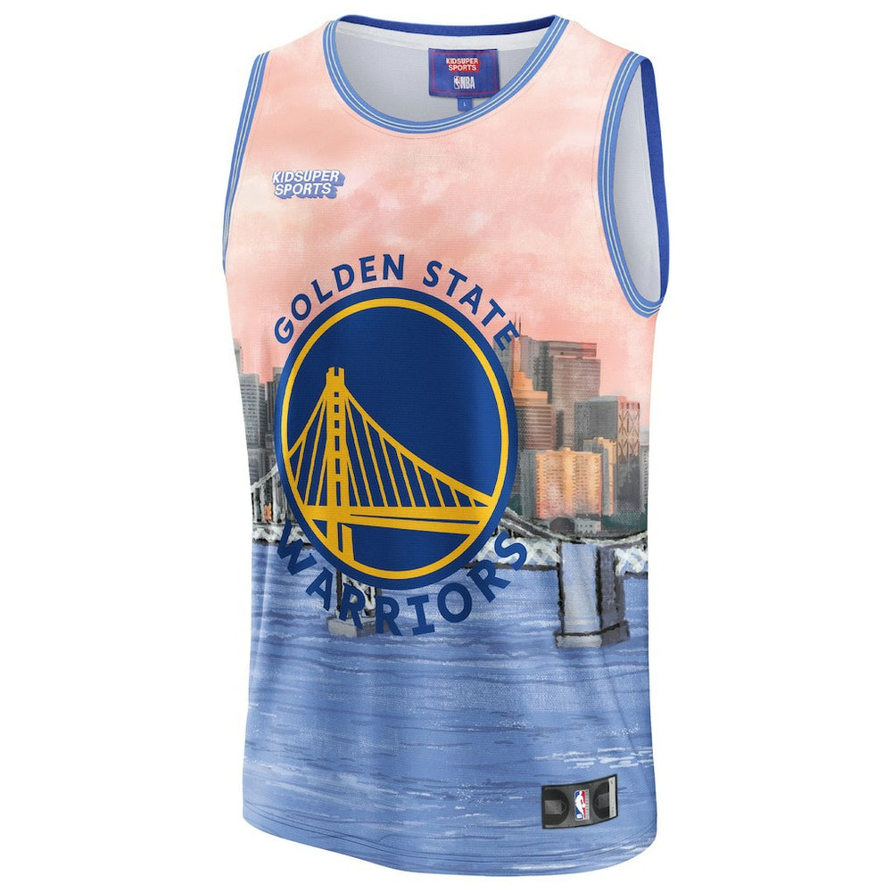 Golden State Warriors NBA & KidSuper Studios Unisex Hometown Jersey sale - Blue