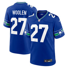 Tariq Woolen Seattle Seahawks Throwback Player Game Jersey - Royal