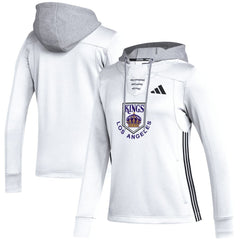 Los Angeles Kings adidas Women's Refresh Skate Lace AEROREADY Pullover Hoodie White