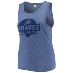 Atlanta Braves Soft as a Grape Women's Plus Size High Neck Tri-Blend Tank Top Navy